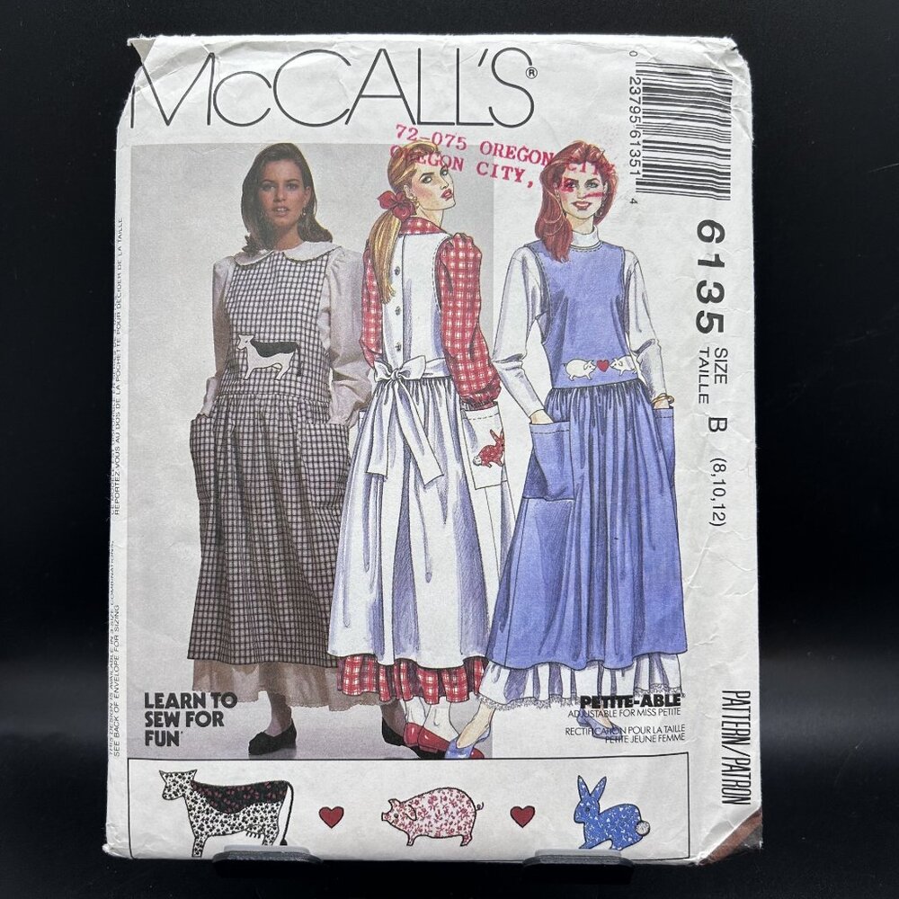 McCall's 6135 “Jumper,Blouse,Petticoat & Appliq.” (8-10-12) Sewing Pattern Uncut